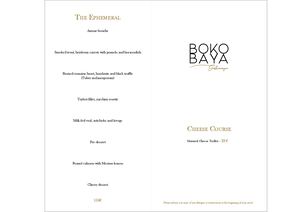 Menu Boko Baya - EN