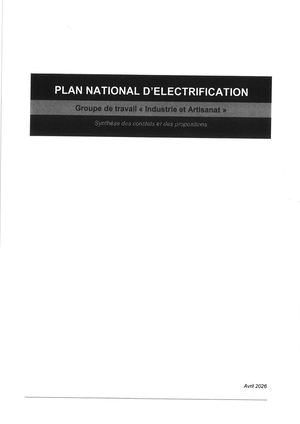 Plan National d'électrification