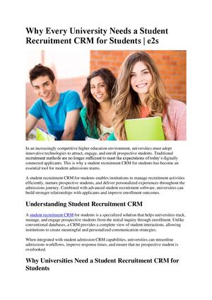 Why Every University Needs A Student Recruitment Crm For Students