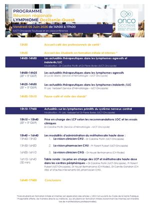 Programme RR Lymphome Ouest 2026