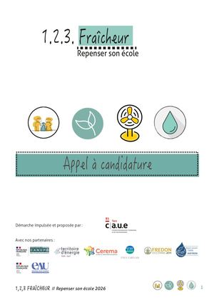 Appel  A Candidature 123 Fraîcheur / cours d'écoles