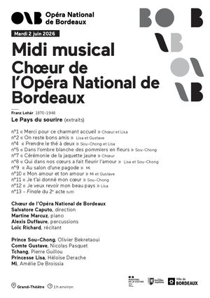 Midi musical du Choeur mardi 2 juin 2026