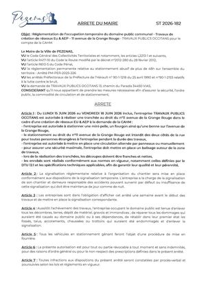 Arrêtés 29 05 26