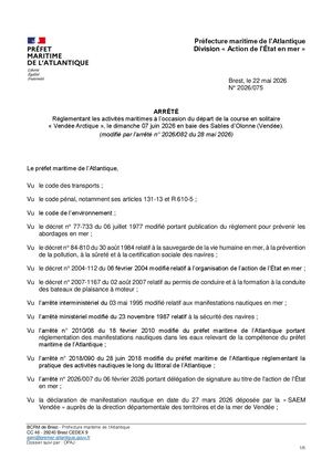 Ar 2026 075 20260522 Np Premar Atlant Aem Arrete Arrivees Vendee Arctique 2026 Version Consolidee
