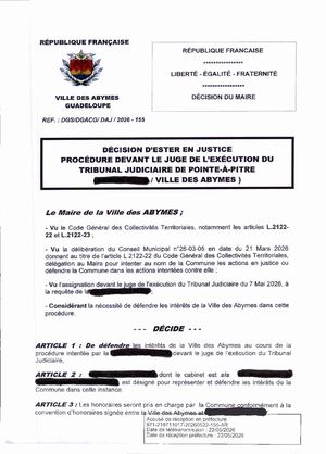 Décision D'ester En Justice - 155