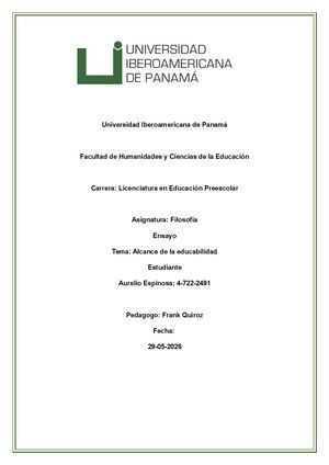 Ensayo Filosofia De La Educacion