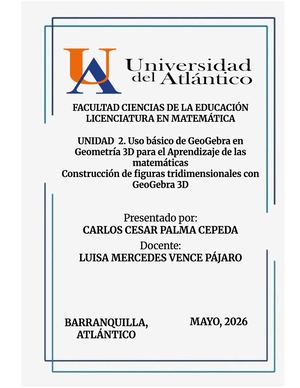 Uso Básico De Geogebra En Geometría 3d Para El Aprendizaje De Las Matemáticas Con Portada Documentos De Google C
