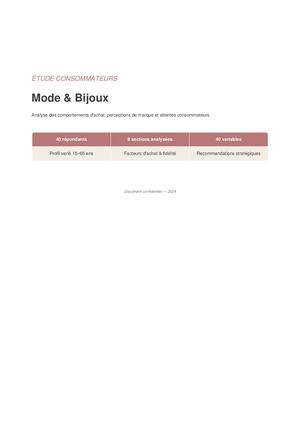 Rapport Etude Consommateur - Livre Blanc