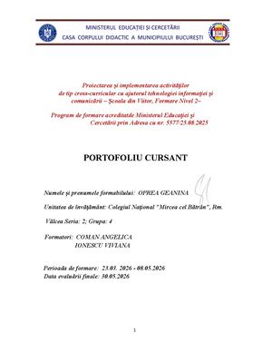 Portofoliu Evaluare Oprea Geanina. Sv Cross2