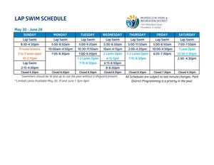 June Indoor Pool Schedule