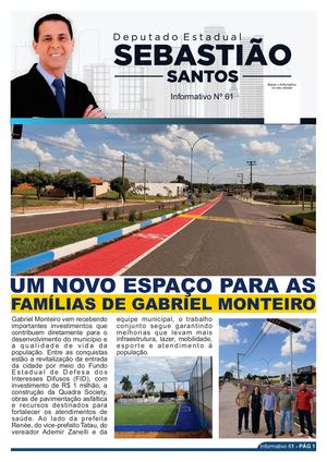 INFORMATIVO N°61 - DEPUTADO ESTADUAL SEBASTIÃO SANTOS