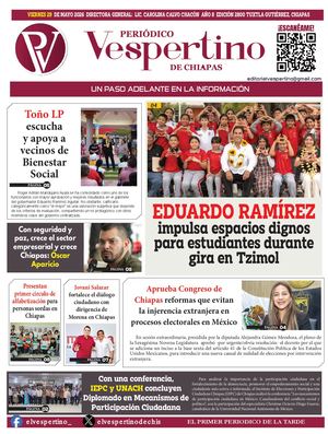 Periodico El Vespertino De Chiapas 29 Mayo