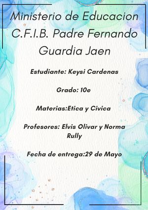 Documento A4 Portada Carátula Proyectos Elegante Acuarelas Azul Y Verde