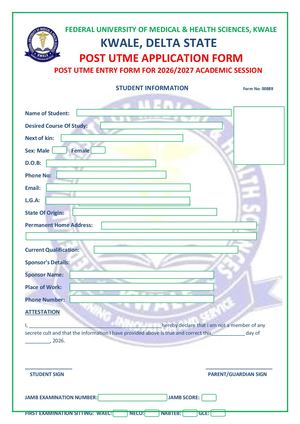 ☎️{07036833482}☎️Nnamdi Azikiwe University Nnewi 2026/2027 POST UTME/Application Form is Out Call☎️{07036833482}☎️ DR.(MRS) ELIZABETH to APPLY. 2026/2027 admission via DIRECT Entry form/TRANSFER form, POST UTME form, CONVERSION program form, IJMB/JUPEB fo