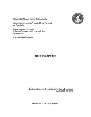 Reunion Stakeholders