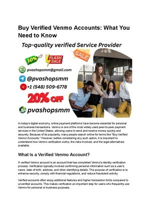 Best 4 Sites To Buy Verified Venmo Accounts With Updated