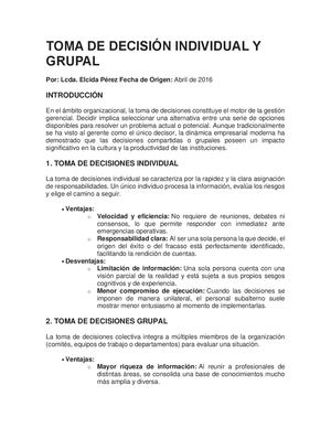 Toma De Decisión Individual Y Grupal Copy