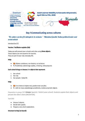 Actividades Erasmus movilidad a Lublin