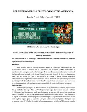 Portafolio dos, sobre la Cristología Latinoamericana