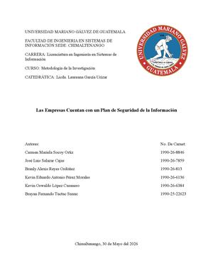Plan de Seguridad de la Información