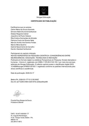 Certificado De Publicação (Novos Horizontes Da Pesquisa Científica Convergências Entre Neurociências, Educação, Tecnologia E Inovação) 5
