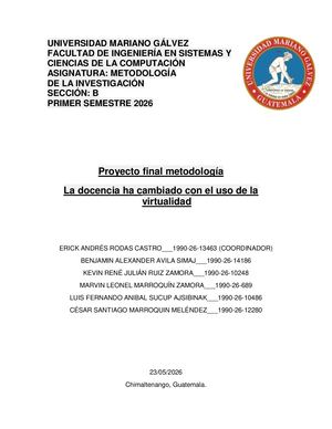 Trabajo Final Metodología Grupo No 3