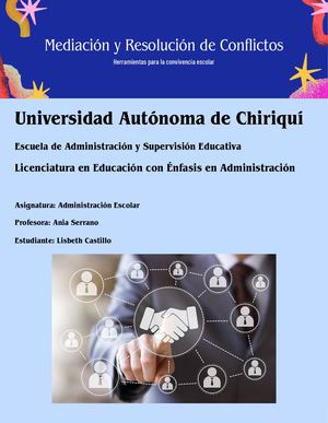 Folleto La Mediación De Conflictos Lisbeth Castillo