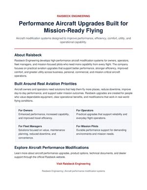 Performance Aircraft Upgrades Built for Mission-Ready Flying