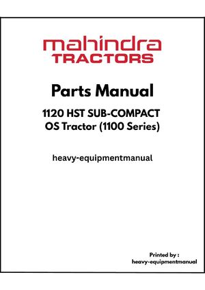 Mahindra 1120 HST Sub Compact Os Tractor PDF Parts Manual