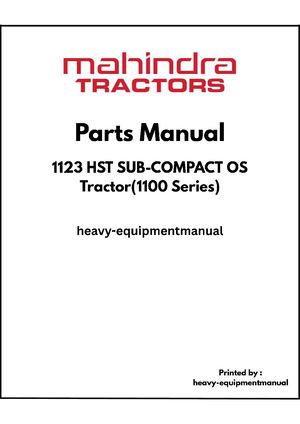 Mahindra 1123 Hst Sub Compact Os Tractor PDF Parts Manual