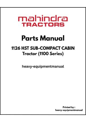Mahindra 1126 Hst Sub Compact Cabin Tractor PDF Parts Manual
