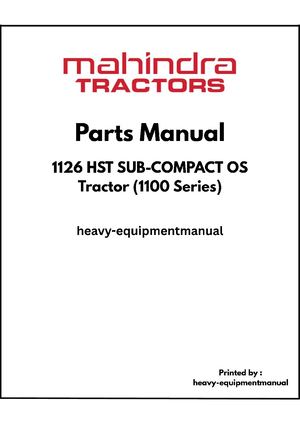 Mahindra 1126 Hst Sub Compact Os Tractor PDF Parts Manual