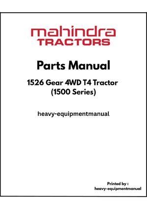 Mahindra 1526 Gear 4wd T4 Tractor PDF Parts Manual