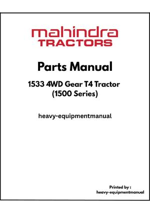Mahindra 1533 4wd Gear T4 Tractor PDF Parts Manual