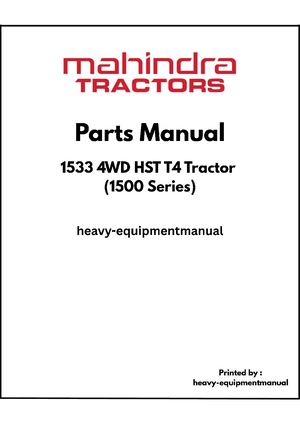 Mahindra 1533 4wd Hst T4 Tractor PDF Parts Manual