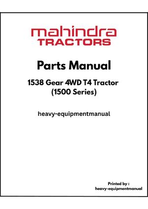 Mahindra 1538 Gear 4wd T4 Tractor PDF Parts Manual