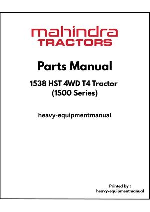 Mahindra 1538 Hst 4wd T4 Tractor PDF Parts Manual