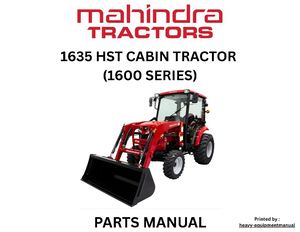 Mahindra 1635 Hst Cabin Tractor PDF Parts Manual