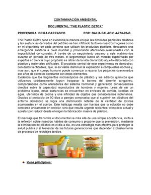 Contaminación Ambiental Plastic Detox