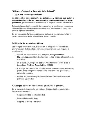 Los Códigos éticos