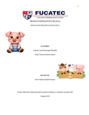 Proyecto Pedagico De Aula Camila Barragán Y Ximena Herrera