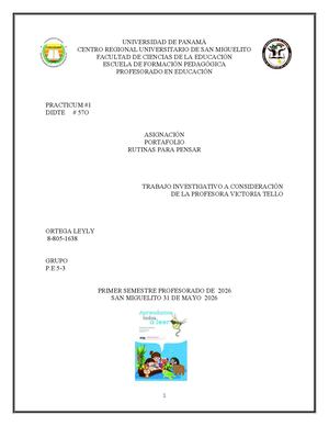 Rutinas Para Pensar 19 Videos Educativos Leyly Ortegadocx