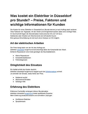 Was Kostet Ein Elektriker In Düsseldorf Pro Stunde (1)