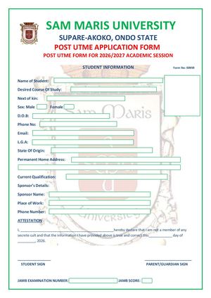 ☎️{07036833482} 2026/27 Kwararafa University POST UTME Form, Admission Form, Application Form is Out Call☎️{07036833482}☎️DR.(MRS) ELIZABETH to APPLY. The School management has announced it Admission application process for 2026/2027 via DIRECT Entry form