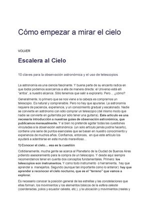 Cómo Empezar A Mirar El Cielo