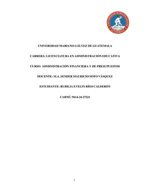 Proyecto Final Administración Financiera Y De Presupuestos
