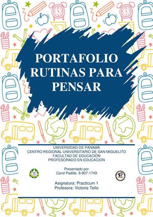 Portafolio Rutinas Para Pensar