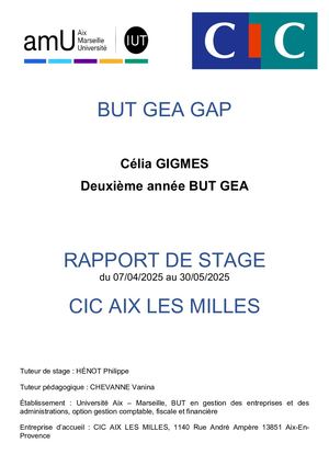 But 2 Mémoire De Stage Célia Gigmes