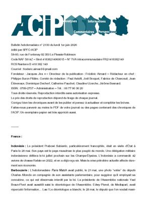 Acip No 2130 Du 1er Juin 2026
