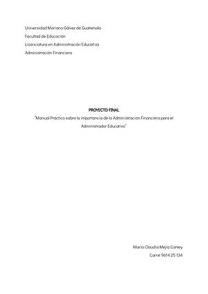 Proyecto Final Administración Financiera